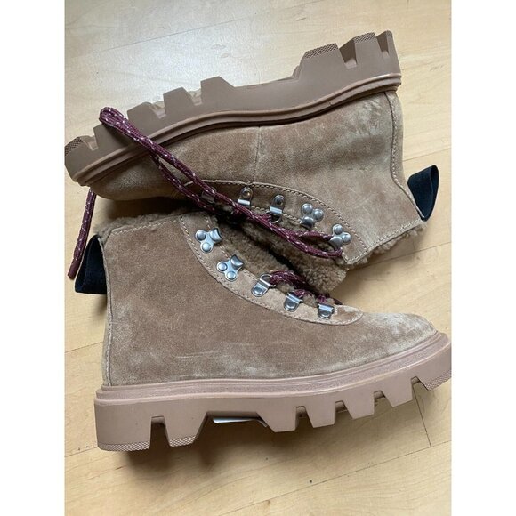 Rag & Bone "Quest" camel lace up suede ankle boot sz 36 NEW - Picture 3 of 9